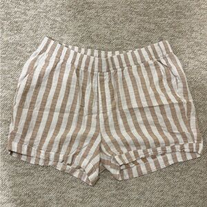 Old Navy Tan and White Striped Women's Shorts